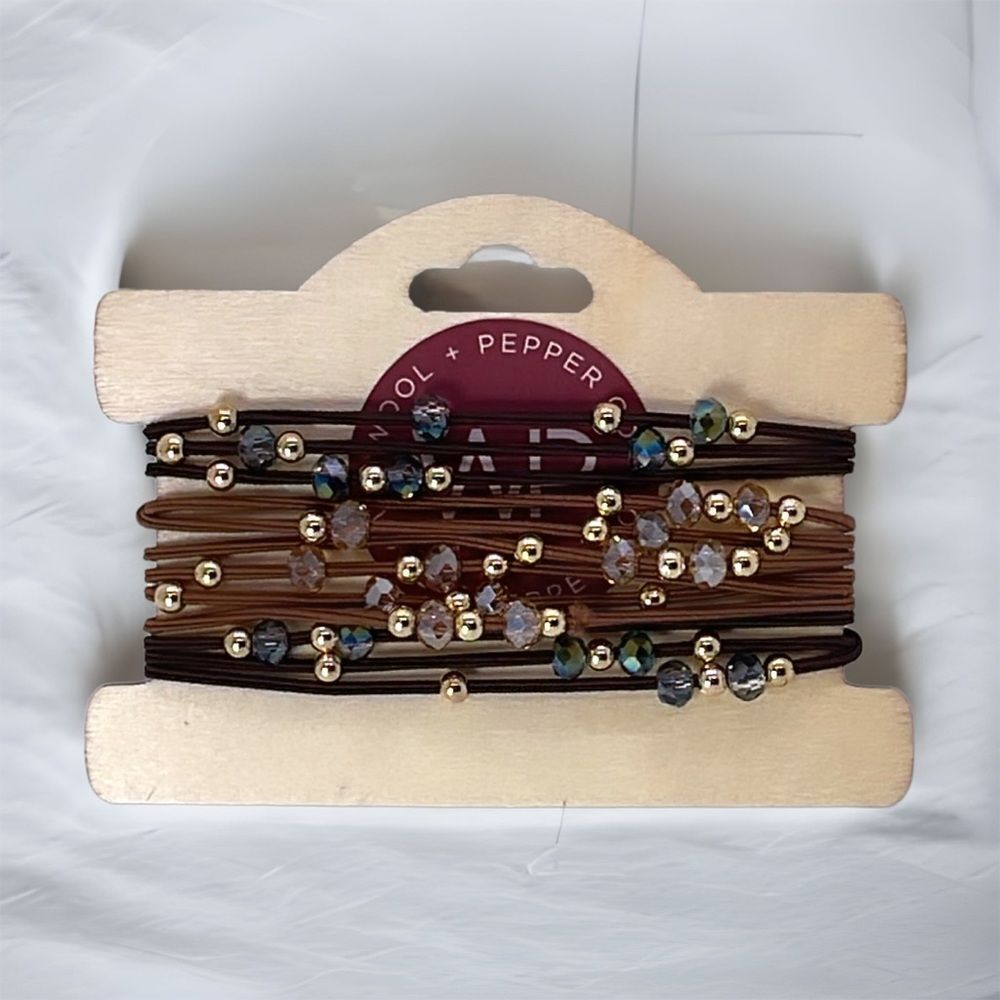 NWT Wool + Pepper Co. Stackable Hair Tie Bracelets (4 bracelet set)